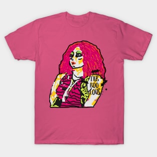 Fabboolous halloween girl calaca style with pink hair, big eyes, pink dress T-Shirt